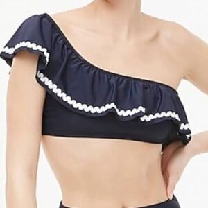 𝅺j Crew Factory One Shoulder Swimsuit Top NWTSizeM